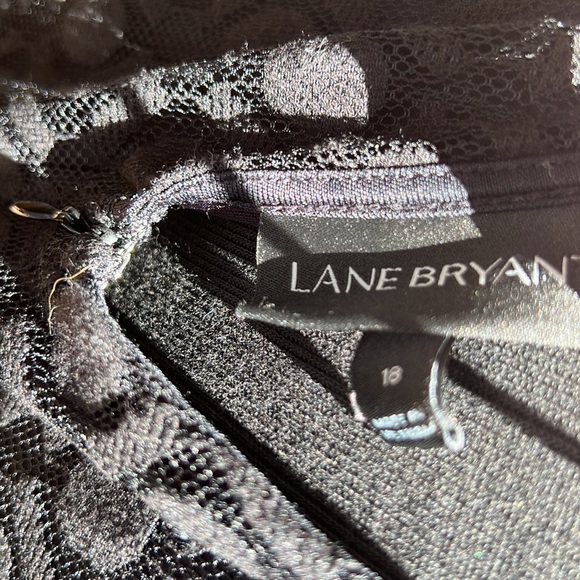 Lane Bryant Flirty Black Dress SZ18 Scoop Neck Ruffled Hem Thick Tank Sleeve EUC - Picture 4 of 15